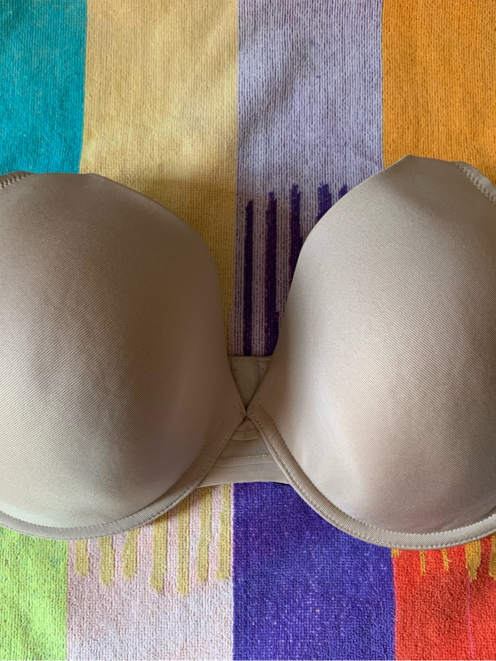 Natori Beige Strapless Bra with Molded Cups